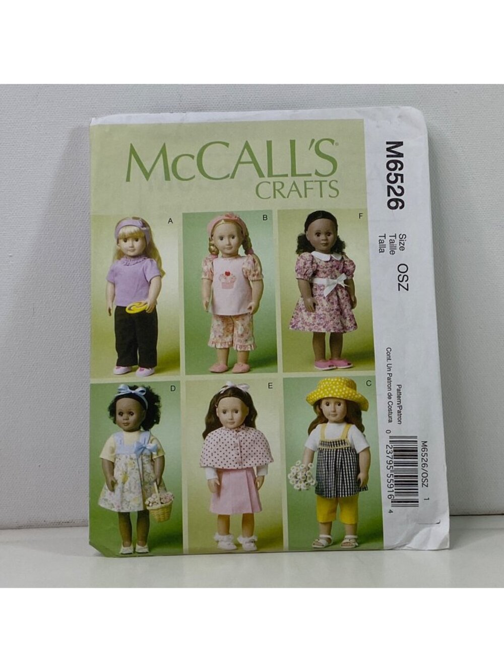 McCall’s M6526 18 Inch Doll Sewing Pattern Uncut Clothes Dresses Tops Cape Pants